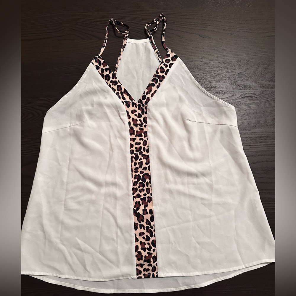 Leopard and white fashion tank - Size M